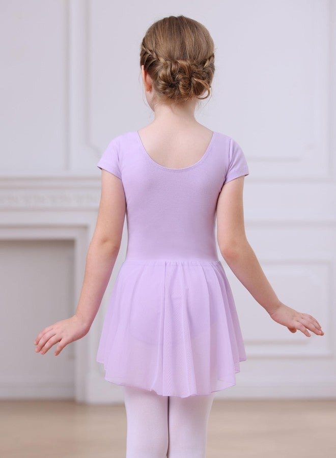 MdnMd Purple Girls Toddler Leotard Ballet Dance Skirted Dress Outfit (Age 4-6 / 4t,5t) - Image 4
